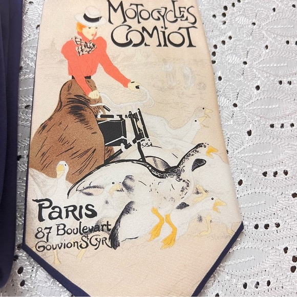 REFLETS D’Art Vintage Parisian Print Tie - Picture 5 of 6